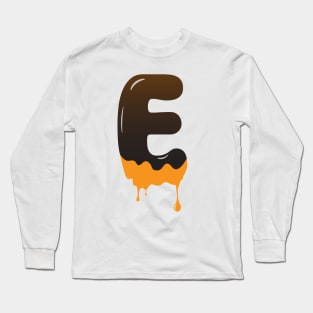 Chocolate Alphabet Letter E Long Sleeve T-Shirt